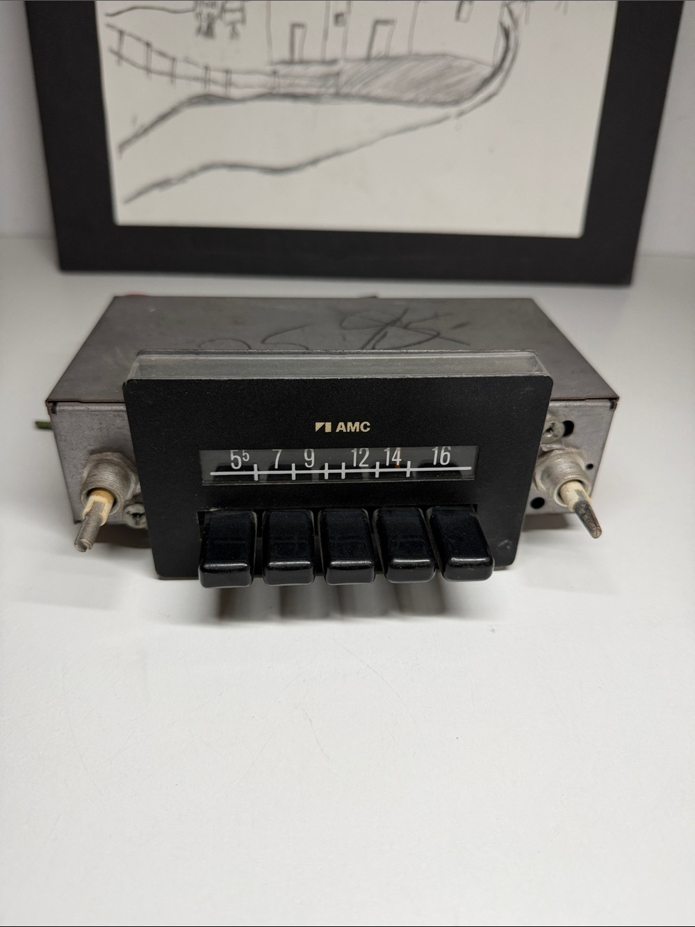 VTG 1970’s AMC (American Motors Corporation) AM Push-Button Car Radio.